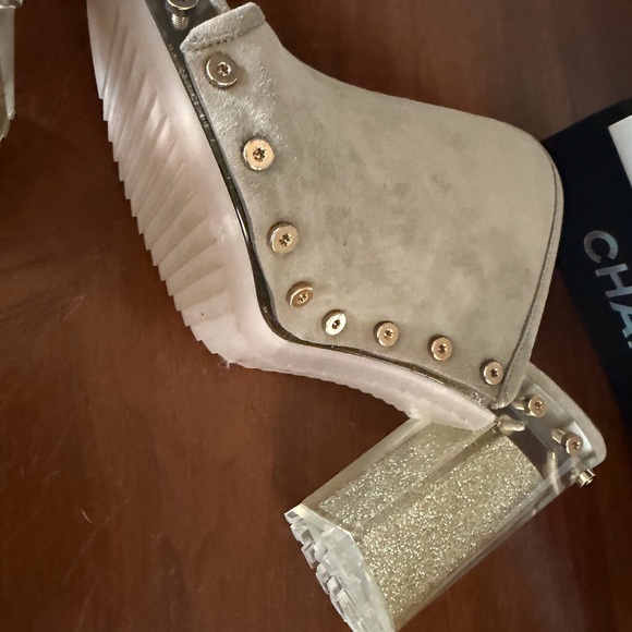 Jimmy Choo Taupe Suede Mules - Picture 5 of 6